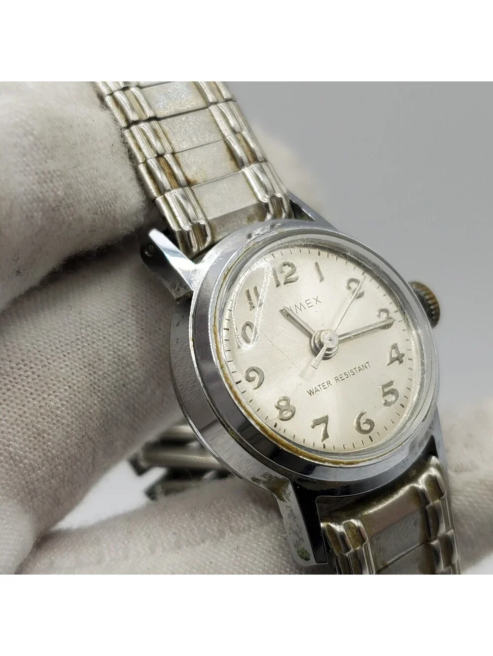 Vintage Timex Marlin Mechanical Watch Womens Day/Date Dial For Parts Or Repair